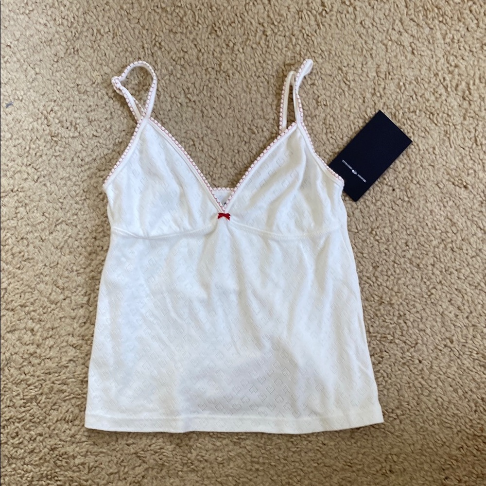 Brandy melville Tiffany heart eyelet bow tank top